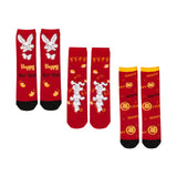 Maxbell Children Stockings Winter Warm Socks New Year Socks for Kids Gifts Red and Black