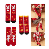 Maxbell Children Stockings Winter Warm Socks New Year Socks for Kids Gifts Red and Black