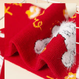 Maxbell Children Stockings Winter Warm Socks New Year Socks for Kids Gifts Red and Black