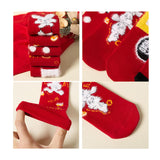 Maxbell Children Stockings Winter Warm Socks New Year Socks for Kids Gifts Red and Black