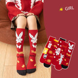 Maxbell Children Stockings Winter Warm Socks New Year Socks for Kids Gifts Red and Black