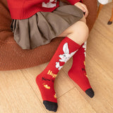 Maxbell Children Stockings Winter Warm Socks New Year Socks for Kids Gifts Red and Black