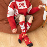 Maxbell Children Stockings Winter Warm Socks New Year Socks for Kids Gifts Red and Black