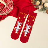 Maxbell Children Stockings Winter Warm Socks New Year Socks for Kids Gifts Red