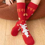 Maxbell Children Stockings Winter Warm Socks New Year Socks for Kids Gifts Red