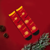 Maxbell Children Stockings Winter Warm Socks New Year Socks for Kids Gifts Red and Yellow