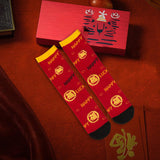 Maxbell Children Stockings Winter Warm Socks New Year Socks for Kids Gifts Red and Yellow