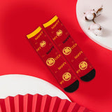 Maxbell Children Stockings Winter Warm Socks New Year Socks for Kids Gifts Red and Yellow