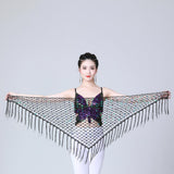 Maxbell 2xSequin Butterfly Crop Top Halloween Party Belly Dance Club Rave Violet Green