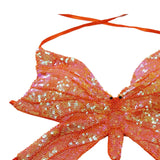 Maxbell 3xSequin Butterfly Crop Top Halloween Party Belly Dance Club Rave Orange