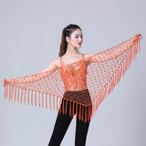 Maxbell 3xSequin Butterfly Crop Top Halloween Party Belly Dance Club Rave Orange