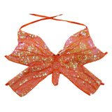 Maxbell 3xSequin Butterfly Crop Top Halloween Party Belly Dance Club Rave Orange