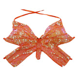 Maxbell 2xSequin Butterfly Crop Top Halloween Party Belly Dance Club Rave Orange