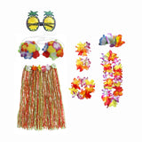 Maxbell 2xhawaiian Skirt Costume Set Fancy Dress Luau National Dress Cosplay 60cm Multicolor