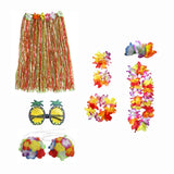 Maxbell 2xhawaiian Skirt Costume Set Fancy Dress Luau National Dress Cosplay 60cm Multicolor