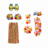 Maxbell 3xhawaiian Skirt Costume Set Fancy Dress Luau National Dress Cosplay 80cm Multicolor