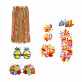Maxbell 2xhawaiian Skirt Costume Set Fancy Dress Luau National Dress Cosplay 80cm Multicolor