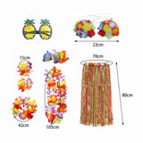 Maxbell 3xhawaiian Skirt Costume Set Fancy Dress Luau National Dress Cosplay 80cm Multicolor