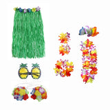 Maxbell 4xhawaiian Skirt Costume Set Fancy Dress Luau National Dress Cosplay 60cm Green