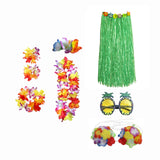 Maxbell 3xhawaiian Skirt Costume Set Fancy Dress Luau National Dress Cosplay 80cm Green