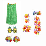Maxbell 3xhawaiian Skirt Costume Set Fancy Dress Luau National Dress Cosplay 80cm Green