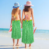 Maxbell 2xhawaiian Skirt Costume Set Fancy Dress Luau National Dress Cosplay 80cm Green