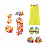 Maxbell 2xhawaiian Skirt Costume Set Fancy Dress Luau National Dress Cosplay 80cm Yellow