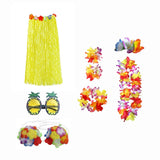 Maxbell 3xhawaiian Skirt Costume Set Fancy Dress Luau National Dress Cosplay 80cm Yellow