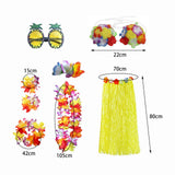Maxbell 3xhawaiian Skirt Costume Set Fancy Dress Luau National Dress Cosplay 80cm Yellow