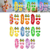 Maxbell 4xHawaiian Necklace Costume Set Beach Womens Fancy Dress Dress Decor Headband Multicolor