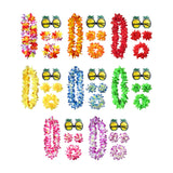 Maxbell 3xHawaiian Necklace Costume Set Beach Womens Fancy Dress Dress Decor Headband Multicolor