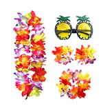 Maxbell 3xHawaiian Necklace Costume Set Beach Womens Fancy Dress Dress Decor Headband Multicolor