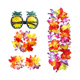 Maxbell 3xHawaiian Necklace Costume Set Beach Womens Fancy Dress Dress Decor Headband Multicolor