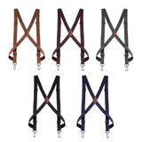Maxbell 3xMens Womens Suspender X Shaped Elastic Straps Hook Suspenders Adjustable Black