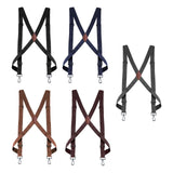 Maxbell 4xMens Womens Suspender X Shaped Elastic Straps Hook Suspenders Adjustable Black