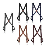 Maxbell 4xMens Womens Suspender X Shaped Elastic Straps Hook Suspenders Adjustable Black