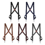 Maxbell 2xMens Womens Suspender X Shaped Elastic Straps Hook Suspenders Adjustable Black