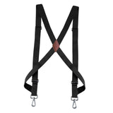 Maxbell 2xMens Womens Suspender X Shaped Elastic Straps Hook Suspenders Adjustable Black