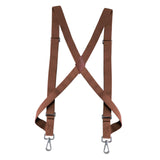 Maxbell 4xMens Womens Suspender X Shaped Elastic Straps Hook Suspenders Adjustable Brown