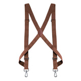 Maxbell 4xMens Womens Suspender X Shaped Elastic Straps Hook Suspenders Adjustable Brown