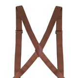 Maxbell 4xMens Womens Suspender X Shaped Elastic Straps Hook Suspenders Adjustable Brown