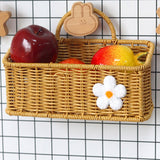 Maxbell 2xWall Mount Basket with Hanging Handle Decoration for Vegetable Ginger Garlic