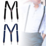 Maxbell 2xFashion Men's Suspenders Pants Adjustable Unisex Adjustable Y Back Black