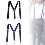 Maxbell 4xFashion Men's Suspenders Pants Adjustable Unisex Adjustable Y Back Black
