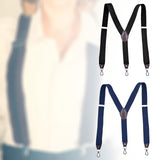 Maxbell 5xFashion Men's Suspenders Pants Adjustable Unisex Adjustable Y Back Black