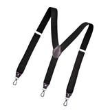 Maxbell 3xFashion Men's Suspenders Pants Adjustable Unisex Adjustable Y Back Black