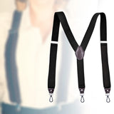 Maxbell 4xFashion Men's Suspenders Pants Adjustable Unisex Adjustable Y Back Black