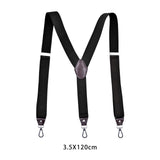 Maxbell 2xFashion Men's Suspenders Pants Adjustable Unisex Adjustable Y Back Black
