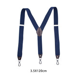 Maxbell 2xFashion Men's Suspenders Pants Adjustable Unisex Adjustable Y Back Blue