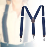 Maxbell 4xFashion Men's Suspenders Pants Adjustable Unisex Adjustable Y Back Blue